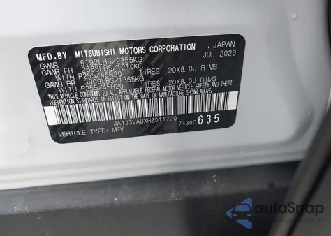 2024 Mitsubishi Outlander Se 2.5 2Wd z USA, uszkodzony, nr VIN JA4J3VA8XRZ011720